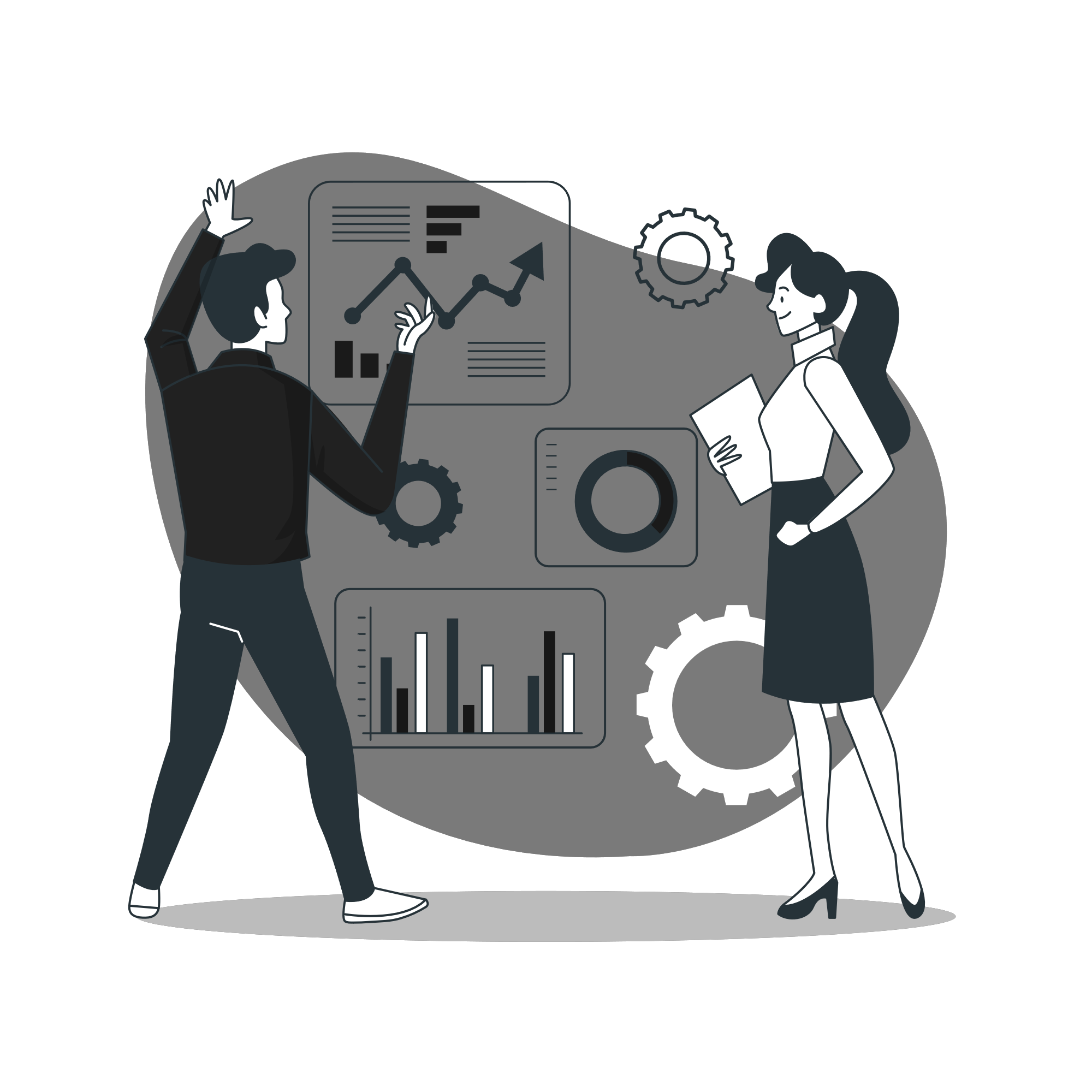 An illustration of woman registering on her ipad